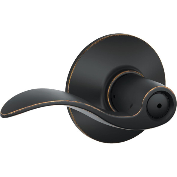 F40VACC716 Schlage Aged Bronze Accent Privacy Door Lever