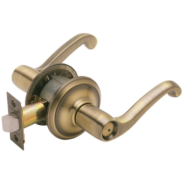 F40VFLA609 Schlage Antique Brass Flair Privacy Door Lever