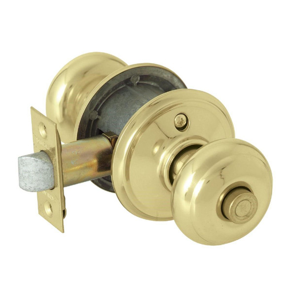 F40VGEO605 Schlage Georgian Bright Brass Bed & Bath Door Knob