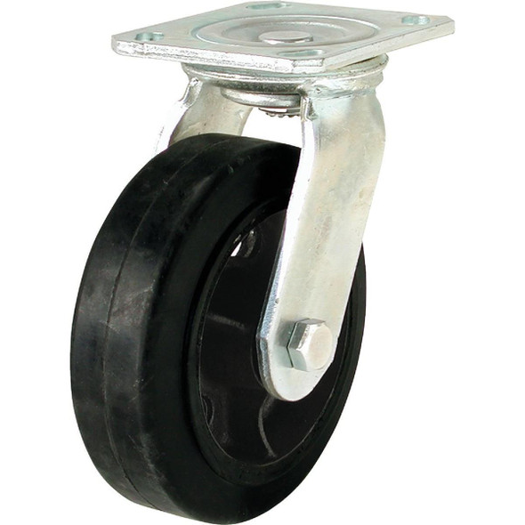 9493 Shepherd 6 In. Mold-On Rubber Medium-Heavy Duty Swivel Plate Caster
