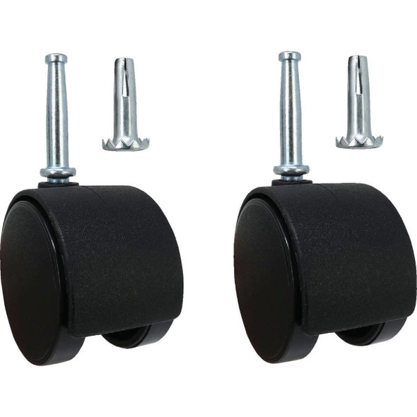 205869 2 In. Dia. Black Twin Wheel Caster with 1-1/2 In. Stem (2-Pack)