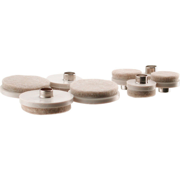 238139 Assorted Size Pack Round Almond Nail on Furniture Glide, (20-Count)