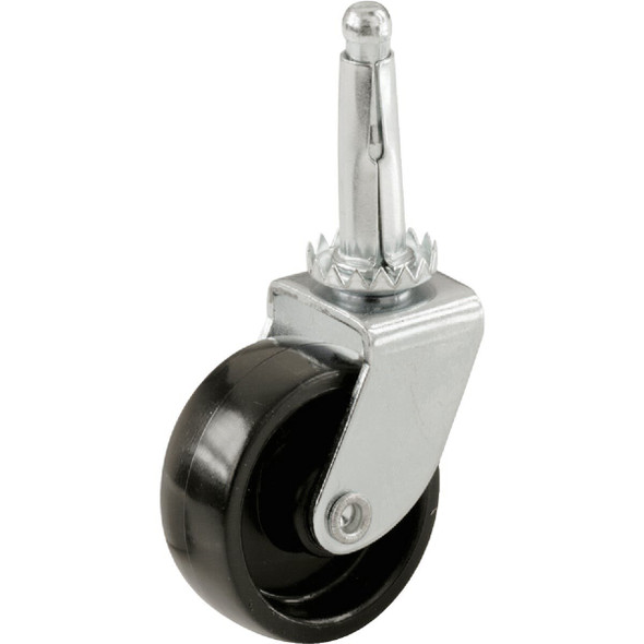 205982 1-1/4 In. Light-Duty Plastic Swivel Stem Black Caster (4-Pack)