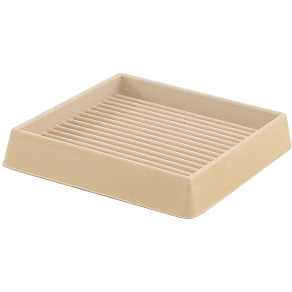 227631 3 In. Inner Dimension Square Almond Furniture Leg Cup,(2-Pack)