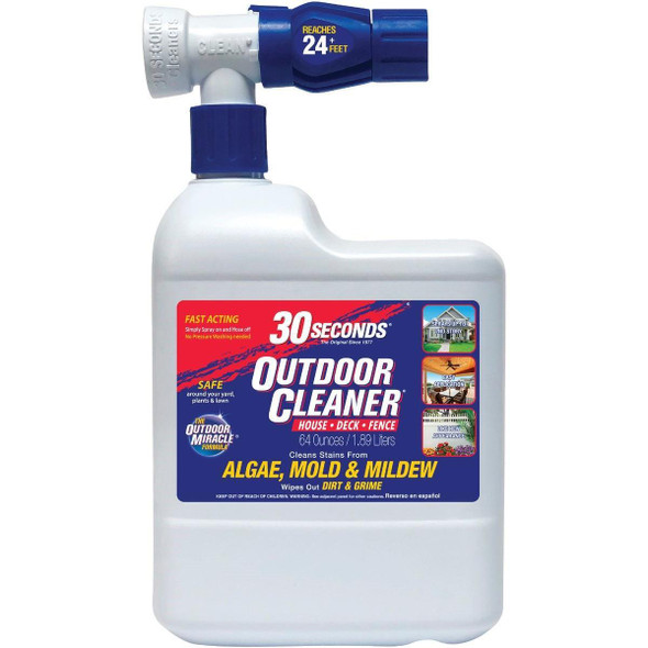 6430S 30 seconds Outdoor Cleaner 64 Oz. Ready To Spray Hose End Algae, Mold & Mildew Stain Remover