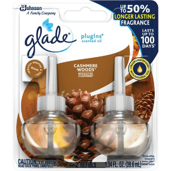 72442 Glade PlugIns Cashmere Woods Scented Oil Refill (2-Count)