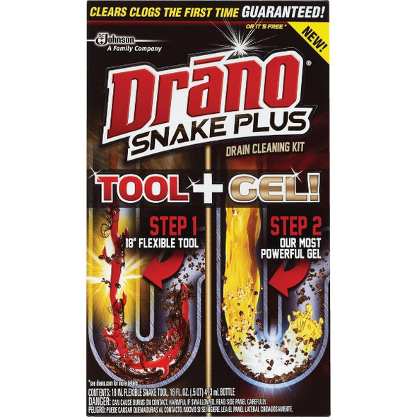70241 Drano 16 Oz. Snake Plus Gel Drain Cleaning Kit