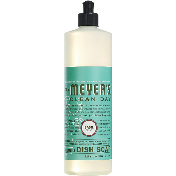 14103 Mrs. Meyer's Clean Day 16 Oz. Basil Scent Liquid Dish Soap