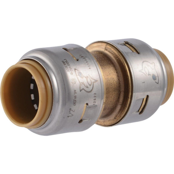 UR008A SharkBite 1/2 In. Push-to-Connect Straight Brass Coupling