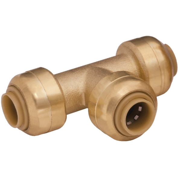 U358LFA SharkBite 1/4 In. x 1/4 In. x 1/4 In. (3/8 In. OD) Brass Push-to-Connect Tee