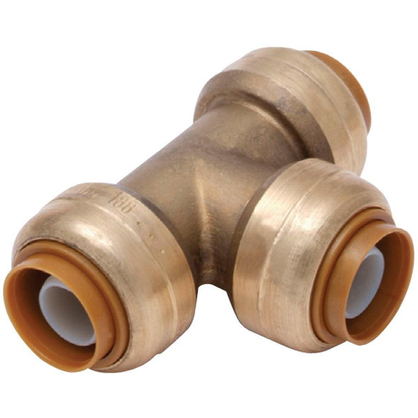 U360LFA SharkBite 3/8 In. x 3/8 In. x 3/8 In. (1/2 In. OD) Brass Push-to-Connect Tee