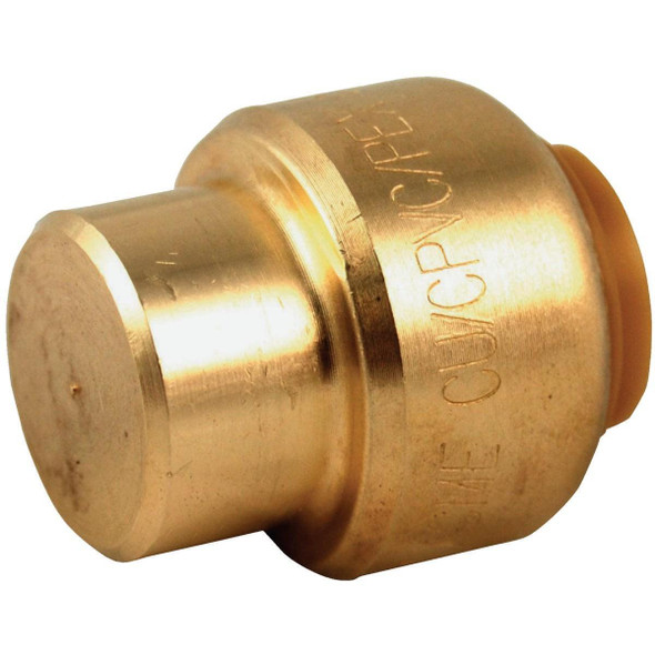 U512LFA SharkBite 3/8 In. (1/2 In. OD) Push-to-Connect Brass End Push Cap