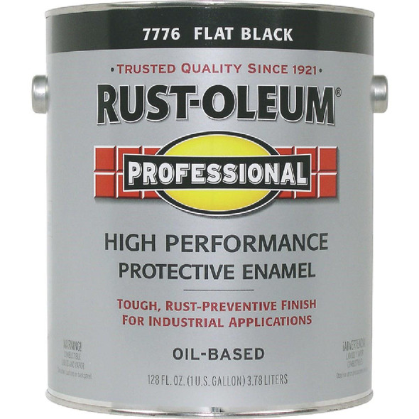 K7776402 Rust-Oleum Professional Oil-Based Flat VOC Formula Rust Control Enamel, Black, 1 Gal.