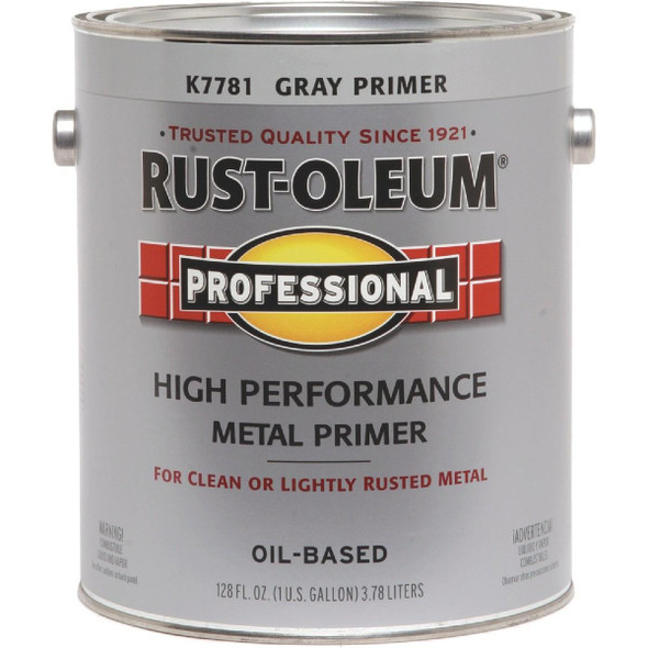 K7781402 Rust-Oleum Professional Oil-Based Flat VOC Formula Metal Primer, Gray, 1 Gal.