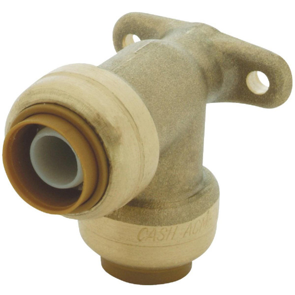 U249LFA SharkBite 1/2 In. PTC x 1/2 In. PTC 90 Deg. Push-to-Connect Drop Ear Brass Elbow (1/4 Bend)