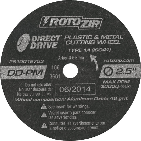 DD-PM5 Rotozip Direct Drive 2-1/2 In. 30,000 rpm Plastic and Metal Cutting Wheel
