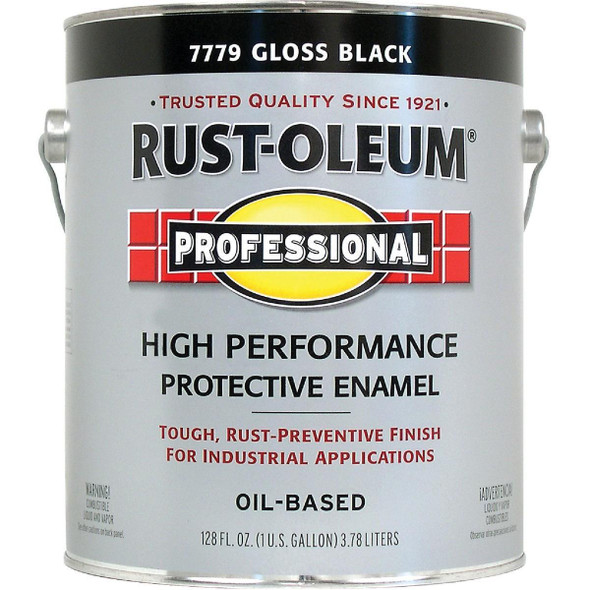 7779402 Rust-Oleum Professional Oil Based Gloss Protective Rust Control Enamel, Black, 1 Gal.