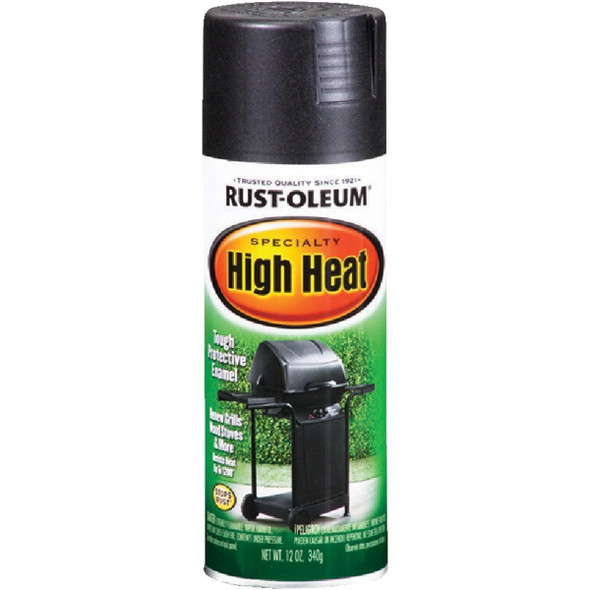 7778830 Rust-Oleum Black Satin 12 Oz. High Heat Spray Paint