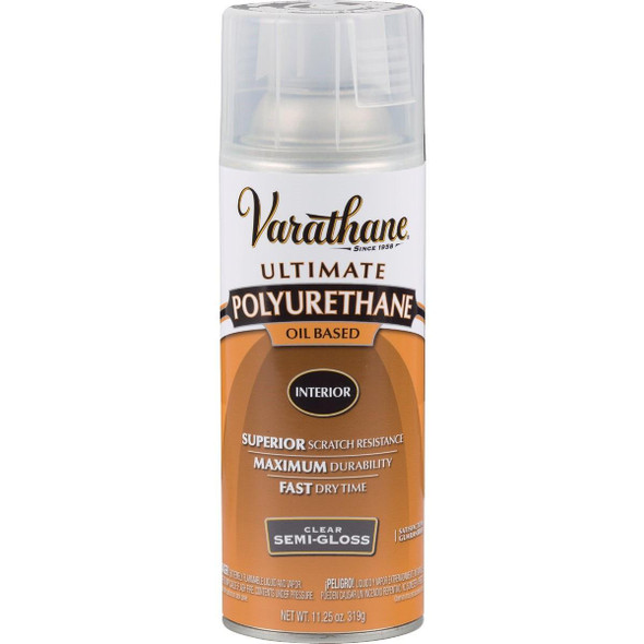 6081 Varathane Semi-Gloss Clear Interior Spray Polyurethane, 11.25 Oz.