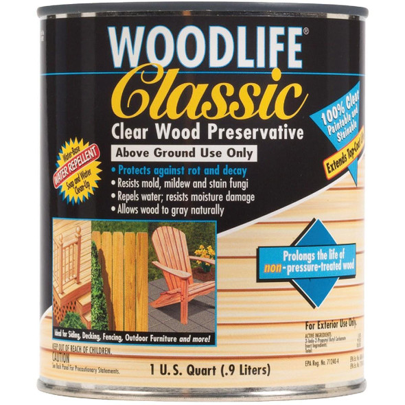 902 Rust-Oleum Woodlife Clear Water-Based Classic Wood Preservative, 1 Qt.
