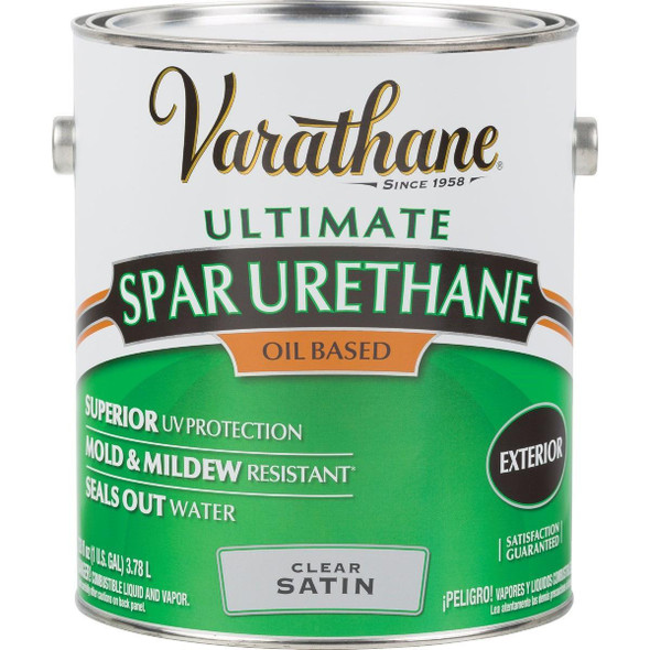 9331 Varathane Satin Clear Exterior Spar Urethane, 1 Gal.