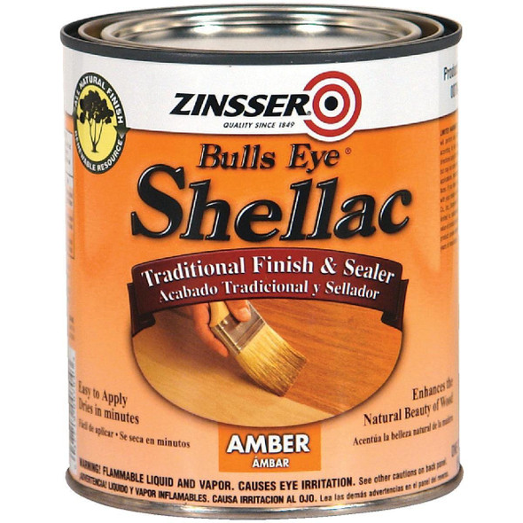 704H Zinsser Bulls Eye Amber Shellac, Quart