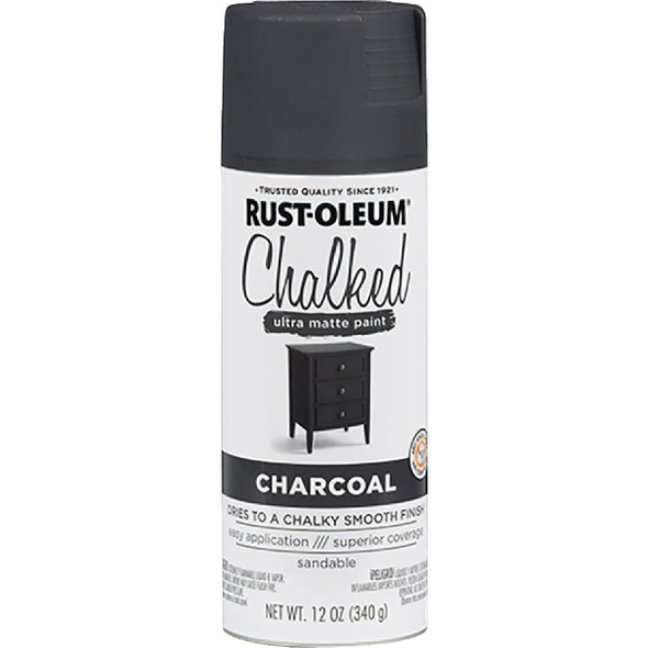 302590 Rust-Oleum Chalked 12 Oz. Ultra Matte Spray Paint, Charcoal