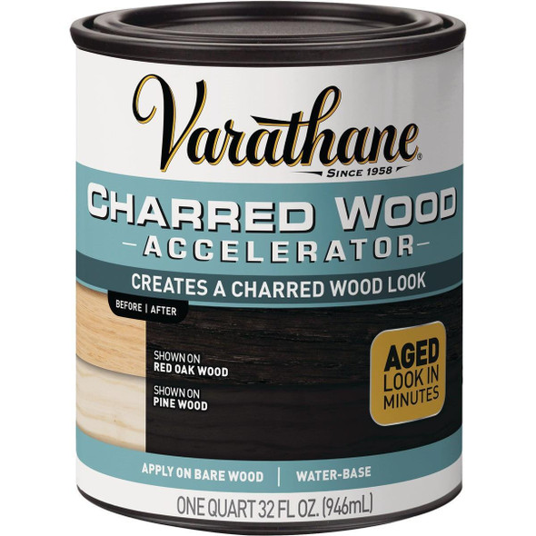 347105 Varathane Charred Wood Accelerator Stain, Black, 1 Qt.