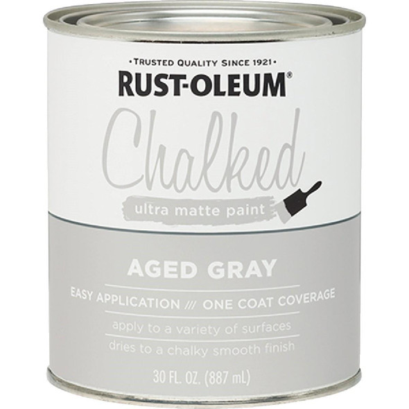 285143 Rust-Oleum Chalked Aged Gray Ultra Matte 30 Oz. Chalk Paint