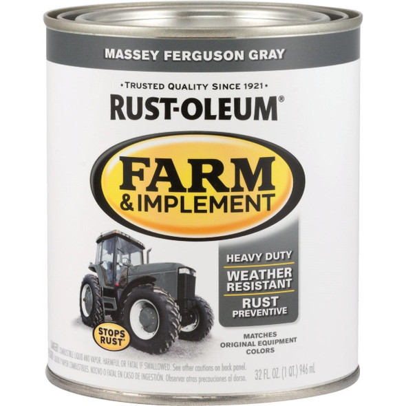 280157 Rust-Oleum 1 Quart Massey Ferguson Gray Gloss Farm & Implement Enamel