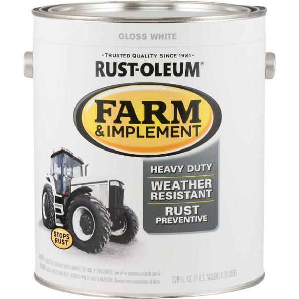 280166 Rust-Oleum 1 Gallon White Gloss Farm & Implement Enamel