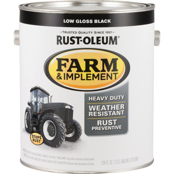 280168 Rust-Oleum 1 Gallon Black Low Gloss Farm & Implement Enamel