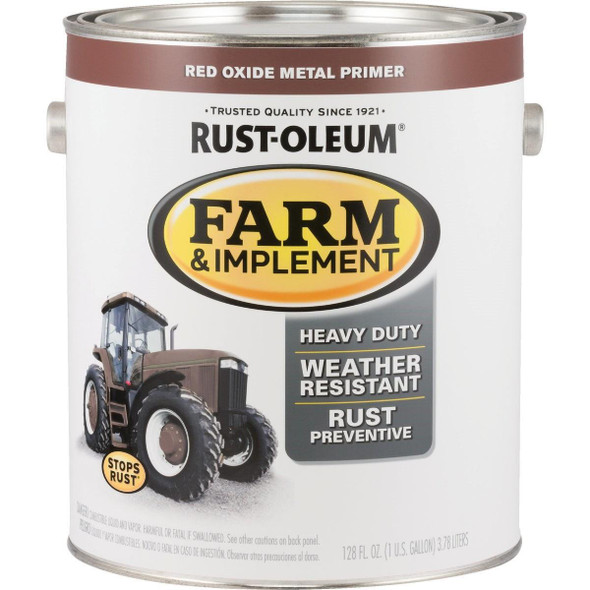280171 Rust-Oleum 1 Gallon Red Oxide Metal Primer Gloss Farm & Implement Enamel