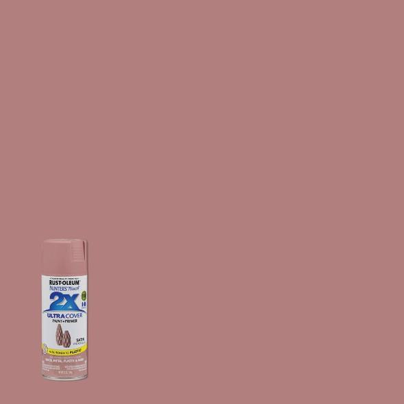 299887 Rust-Oleum Painter's Touch 2X Ultra Cover 12 Oz. Satin Paint + Primer Spray Paint, Blush