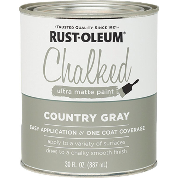 285141 Rust-Oleum Chalked Country Gray Ultra Matte 30 Oz. Chalk Paint