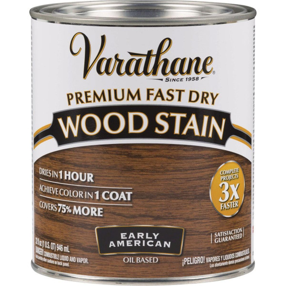 262005 Varathane Fast Dry Early American Urethane Modified Alkyd Interior Wood Stain, 1 Qt.