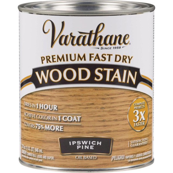 262012 Varathane Fast Dry Ipswich Pine Urethane Modified Alkyd Interior Wood Stain, 1 Qt.