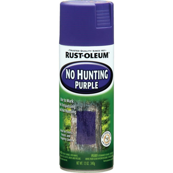 270970 Rust-Oleum No Hunting Purple 12 Oz. Flat Spray Paint, Purple