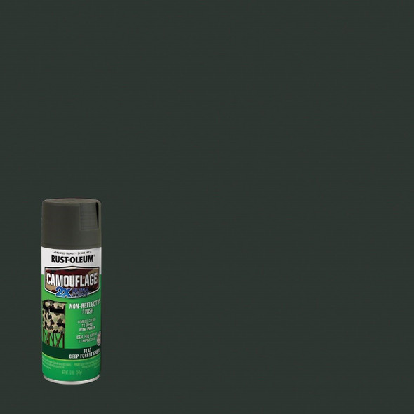 279175 Rust-Oleum Camouflage 2X Ultra Cover 12 Oz. Flat Spray Paint, Deep Forest Green