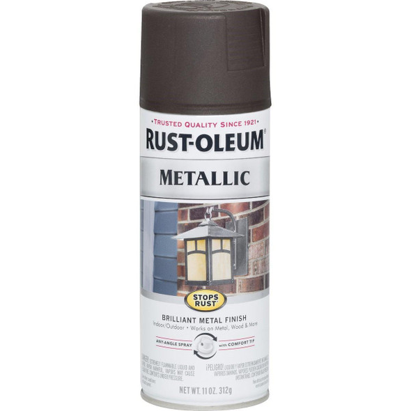 248636 Rust-Oleum Stops Rust 11 Oz. Metallic Satin Spray Paint, Oil Rubbed Bronze