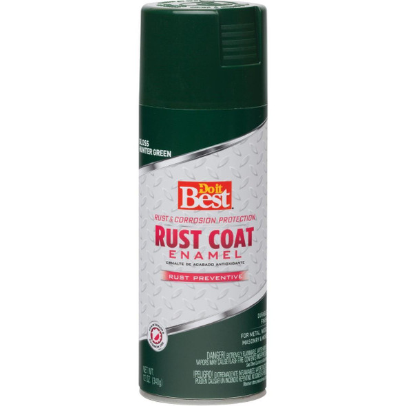 203616D Rust Coat Gloss Hunter Green 12 Oz. Anti-Rust Spray Paint