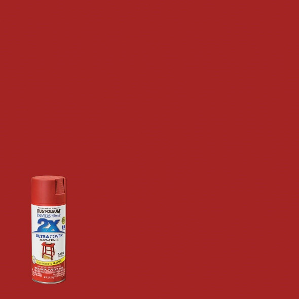 249068 Rust-Oleum Painter's Touch 2X Ultra Cover 12 Oz. Satin Paint + Primer Spray Paint, Paprika