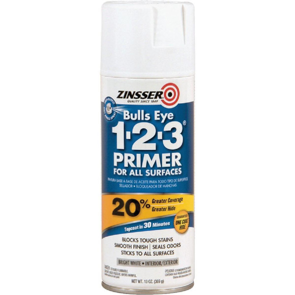 2008 Zinsser Bulls Eye 1-2-3 13 Oz. Primer Spray, White