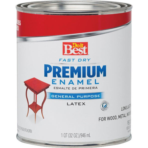 203310D Fast Dry Acrylic Latex Gloss Premium Enamel, Red, 1 Qt.