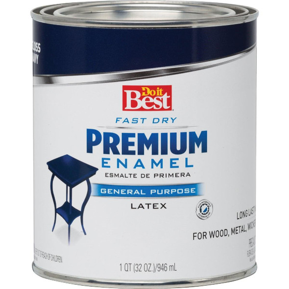 203318D Fast Dry Acrylic Latex Gloss Premium Enamel, Navy Blue, 1 Qt.