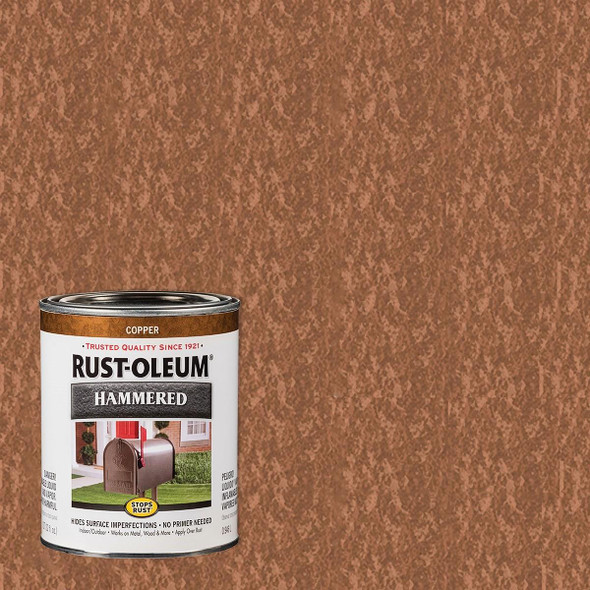 239074 Rust-Oleum Stops Rust Hammered Paint, Copper, 1 Qt.