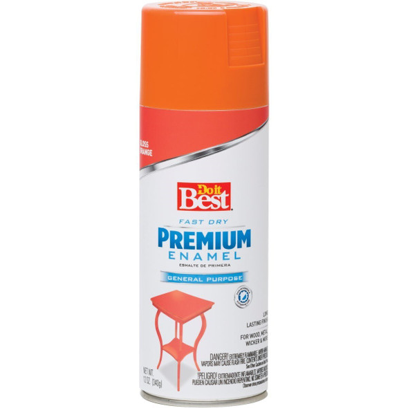 203443D Premium Enamel 12 Oz. Gloss Spray Paint, Orange