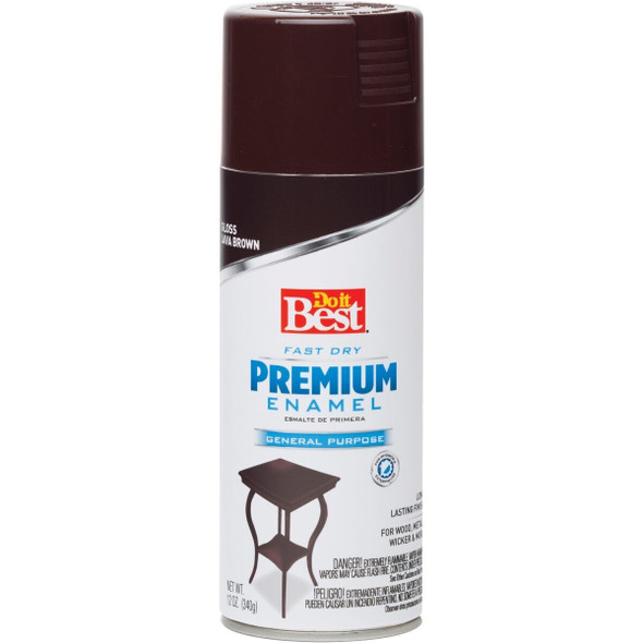 203468D Premium Enamel 12 Oz. Gloss Spray Paint, Java Brown