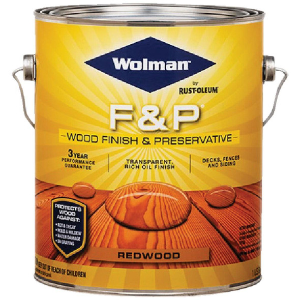 14406 Wolman F&P Transparent Wood Finish And Preservative, Redwood, 1 Gal.