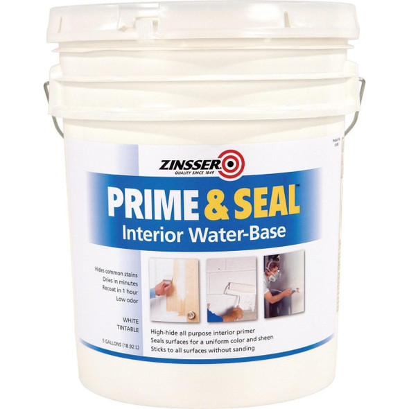 1800 Zinsser Interior Prime & Seal Water-Based Primer, White, 5 Gal.